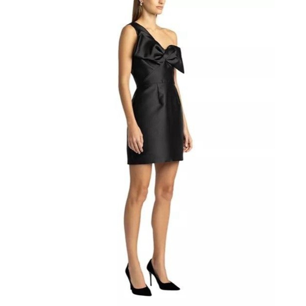 Women's Milly of New York Black Twisted Bow Mini Dress Size 0 NWT